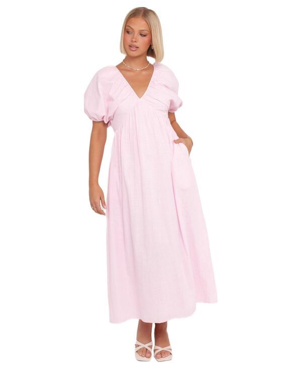 Petal and Pup レディース トップス ワンピース マキシ Petal and Pup Womensullivan Puff Sleeve Maxi Dress Pink ピンク