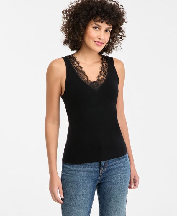 アイエヌシー インターナショナル コンセプト レディース アウター ニット・セーター Vネック レース INC International Concepts Womens LaceTrim VNeck