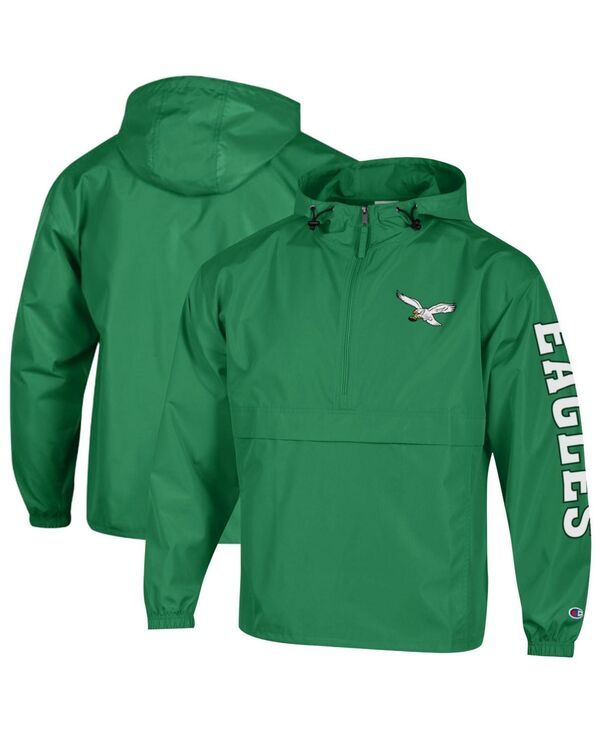 チャンピオン メンズ アウター ジャケット・ブルゾン Champion Mens Kelly Green Philadelphia Eagles Packable Hooded Windbreaker