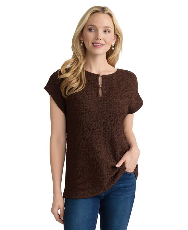 ジョーンズニューヨーク レディース トップス シャツ Jones New York Womens Extended Shoulder Top Fudge 11,005円