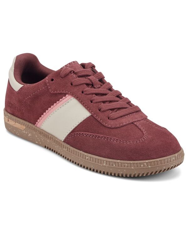 アース レディース シューズ スニーカー レース Earth Womens Penny Stripe LaceUp Sneakers Dark Red Suede レッド