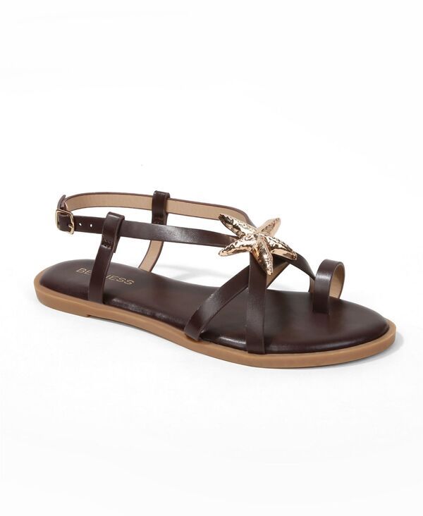バーネス レディース シューズ サンダル BERNESS Womens Kiana Starfish Accent Flat Sandals Brown ブラウン