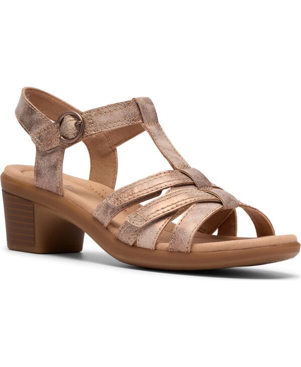 クラークス レディース シューズ サンダル Clarks Womens Emily2 Rose Round Toe Sandals Bronze Leather