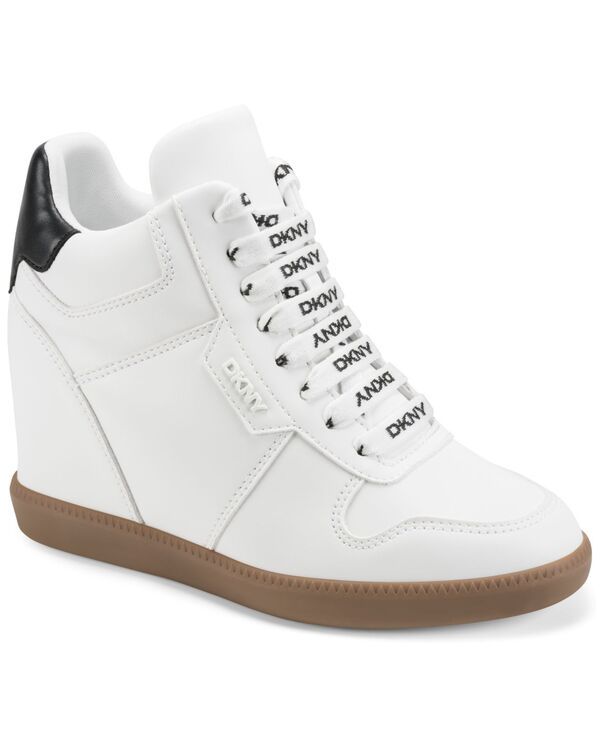 ダナ キャラン ニューヨーク レディース シューズ スニーカー レース DKNY Womensereina LaceUp Wedge Sneakers WhiteBlack ホワイト