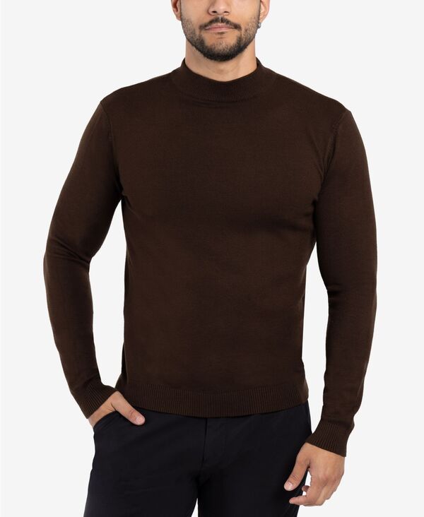 エックスレイ メンズ アウター ニット・セーター モックネック トール XRAY Big Tall Mock Neck Sweater Dark brown ブラウン