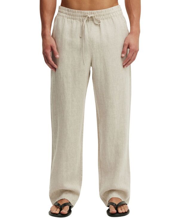 コットンオン メンズ ボトムス カジュアルパンツ リネン COTTON Mens Baggy Worker Linen RelaxedFit Pants Beige ベージュ