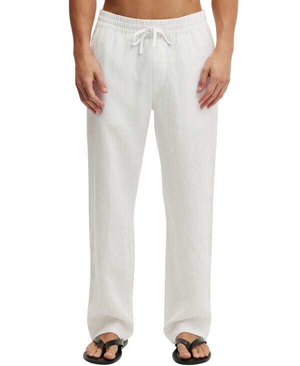 コットンオン メンズ ボトムス カジュアルパンツ リネン COTTON Mens Baggy Worker Linen RelaxedFit Pants White ホワイト