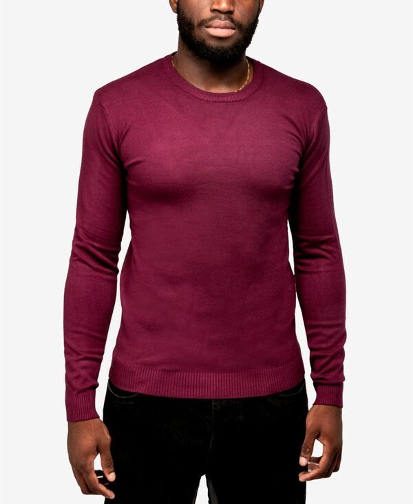 エックスレイ メンズ アウター ニット・セーター クルーネック トール XRAY Big Tall Basicrewneck Sweater Plum プラム