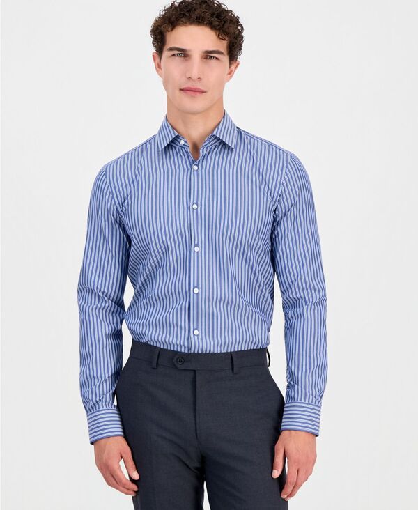 ヒューゴボス メンズ トップス シャツ Hugo Boss Mens Kenno SlimFit Dresshirt Open Blue ブルー