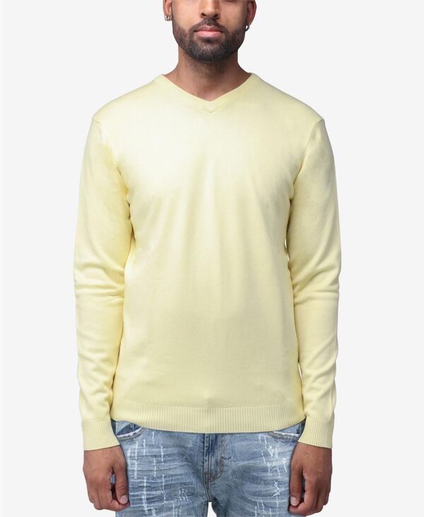 エックスレイ メンズ アウター ニット・セーター Vネック XRAY Mens Basic VNeck Sweater Banana