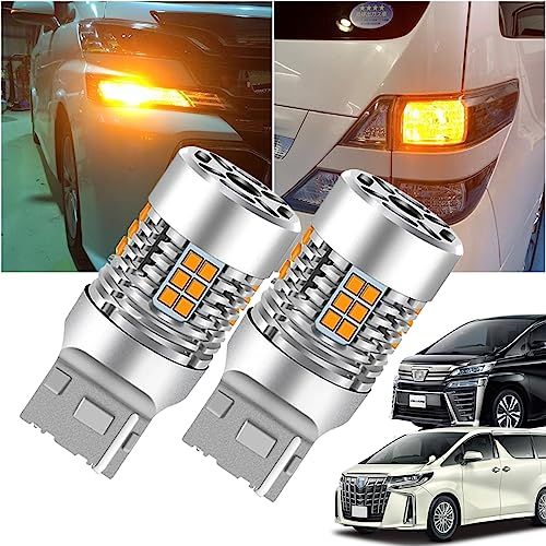 OTORAM互換/交換可能な 30 アルファード/ヴェルファイア 前期 T20シングル LED ウィンカーバルブ ハイフラ防止抵抗内臓 車検対応 冷却ファン付き アンバー T20シングル 7440 W21W LEDウィンカー球 2020CSP 0cb2664d