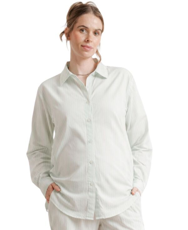 ノム レディース トップス シャツ NOMaternity Womens NOM Theasy Nursing Shirt Green Stripe グリーン 14,585円