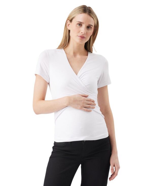 ライプマタニティ レディース トップス シャツ ニット Ripe Maternity Ripe Luxe Knit Embrace Nursing Tee White ホワイト