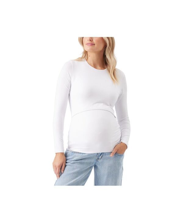 ライプマタニティ レディース トップス シャツ ニット Ripe Maternity Luxe Knit Nursing Top White ホワイト