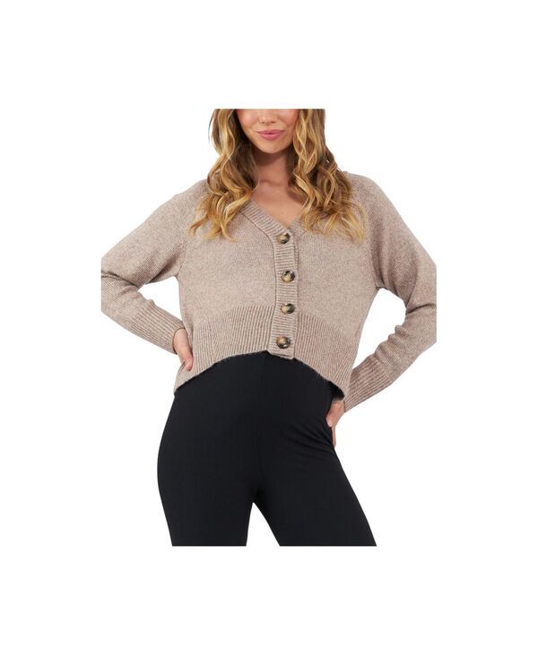 ライプマタニティ レディース アウター ニット・セーター カーディガン Ripe Maternity Chic Sunday Knit Cardigan in Mocha Brownatural ブラ