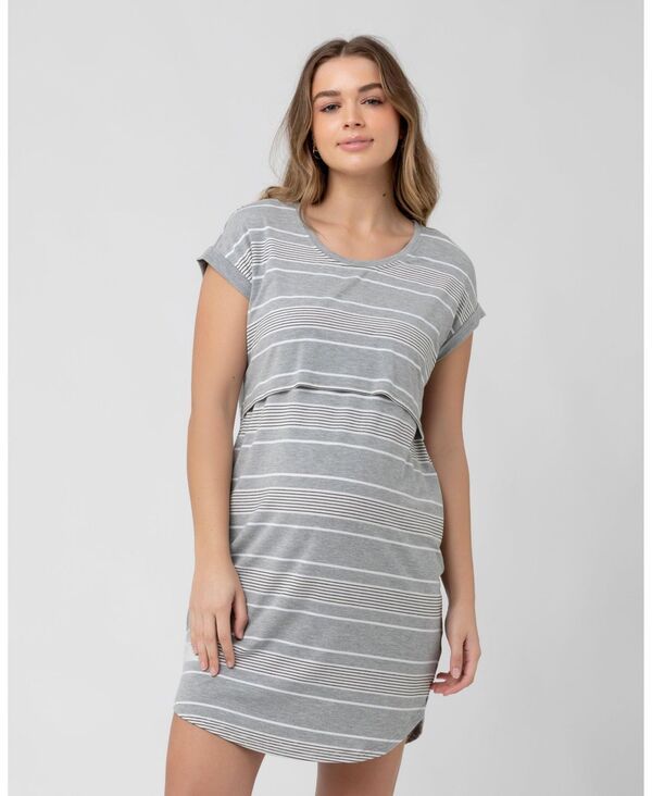 ライプマタニティ レディース アンダーウェア ナイトウェア Ripe Maternity Ripe Stevie Nursing Nightie Silverwhiteblack ホワイト