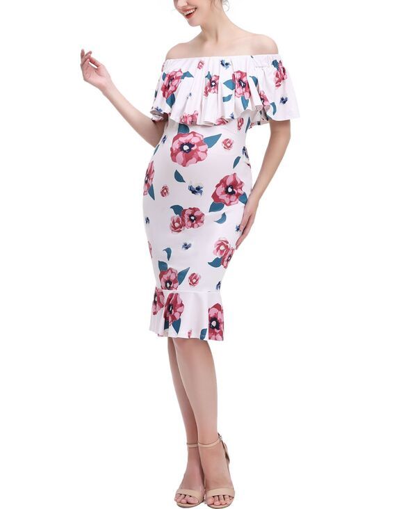 キミアンドカイ レディース トップス ワンピース フラワー柄 プリント マタニティ フラワー kimi kai Maternity Floral Print Nursing Mermaidress M