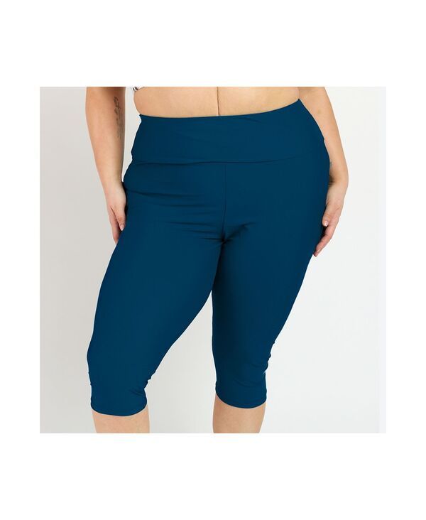 カリプサ レディース ボトムス レギンス プラスサイズ キャップ Calypsa Plusize High Waisted Chlorine Resistant Capri Swim Leggings