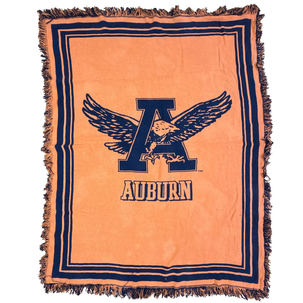vintageラグ ブランケット マルチカバー タペストリー オーバーン大学 イーグルス カレッジ Rug Blanket Eagles 4249