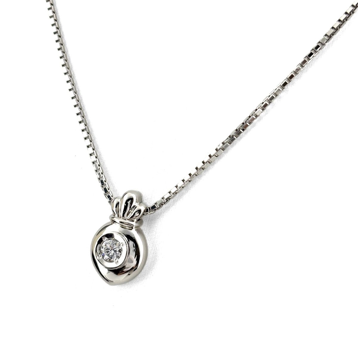 ダイヤモンド プラチナ ペンダント ネックレス Pt900 Pt850 ダイヤモンド レディース 【中古】