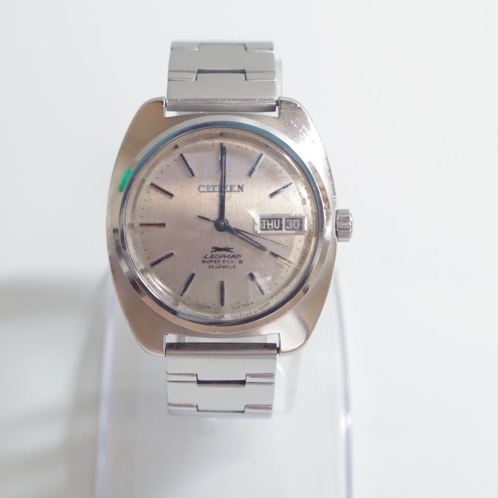 A7615 CITIZEN Leopard Super Beat 8 24石 自動巻 稼働品 4-720599Y メンズ腕時計
