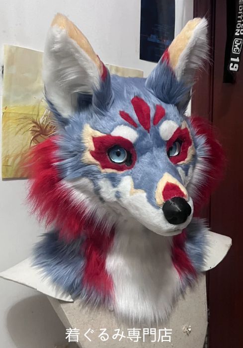 狼　犬　猫　着ぐるみ 　ヘッド ケモノ ファースーツ ぬいぐるみ コスプレ コスチューム Kurumi 一点物 D531