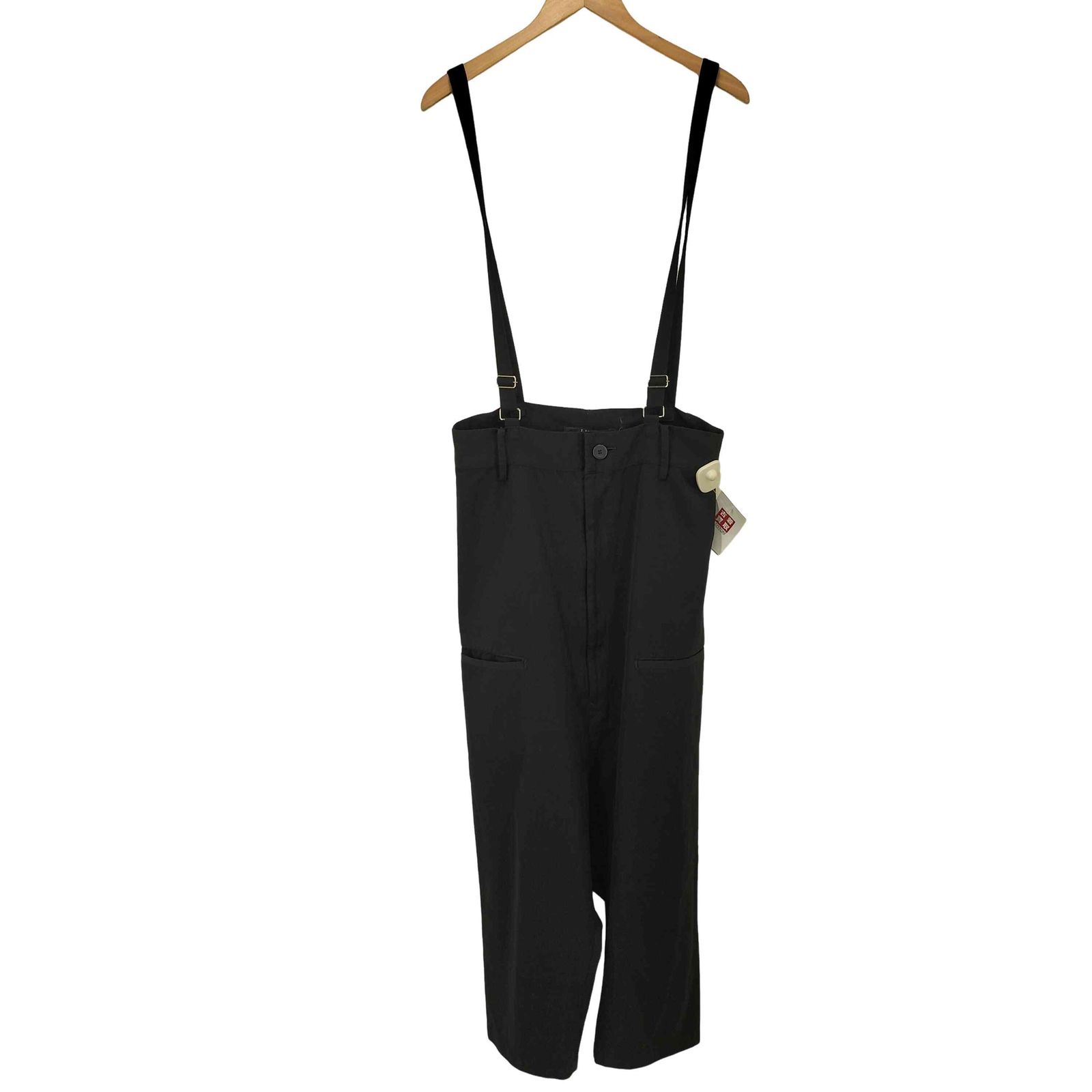 美品 LIMI feu/リミフゥ オールインワン サロペット S 黒 変形 リミフゥ LIMI feu 100番 ウールギャバジン サルエル サロペット
