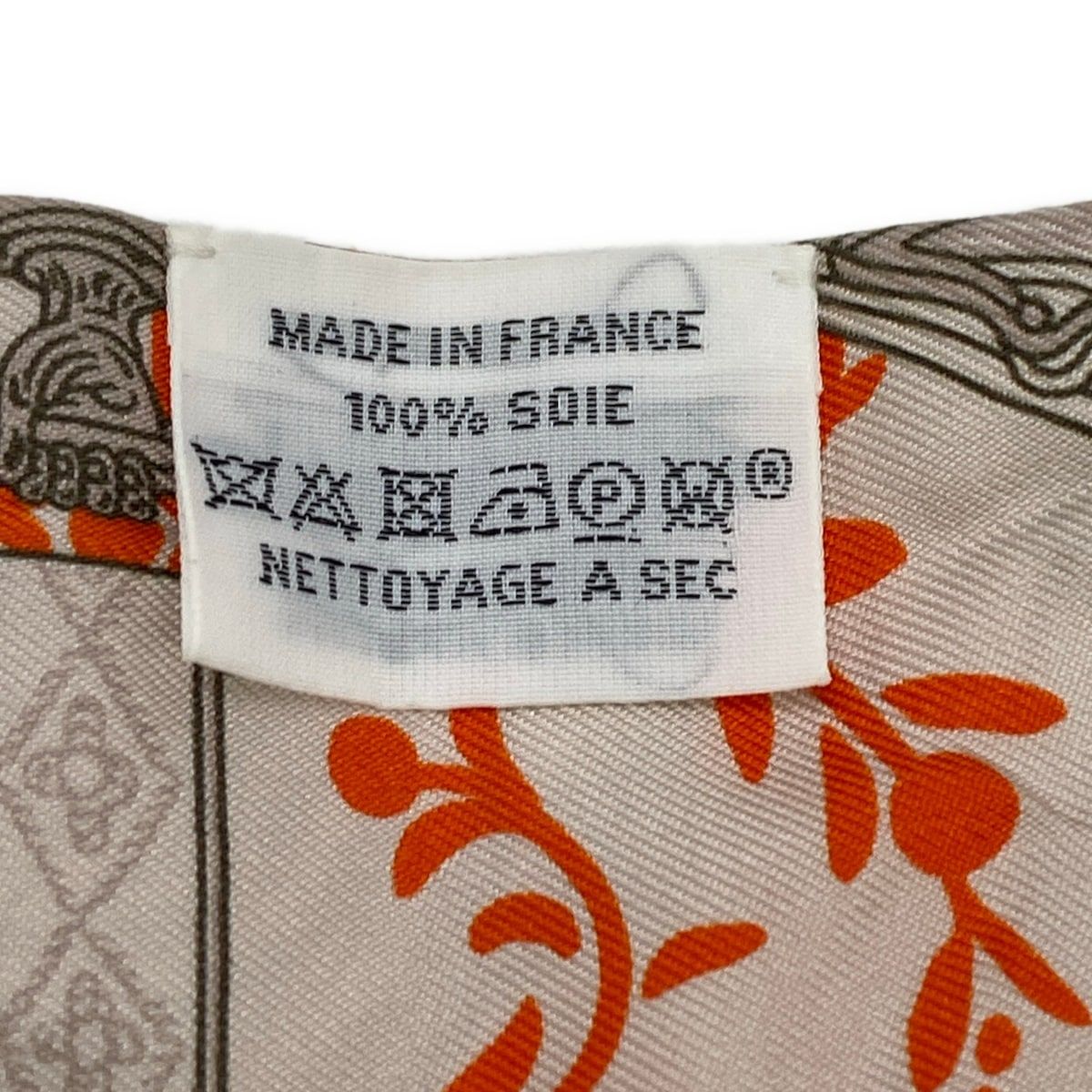 HERMES(エルメス) スカーフ美品 ツイリー ライトグレー×オレンジ