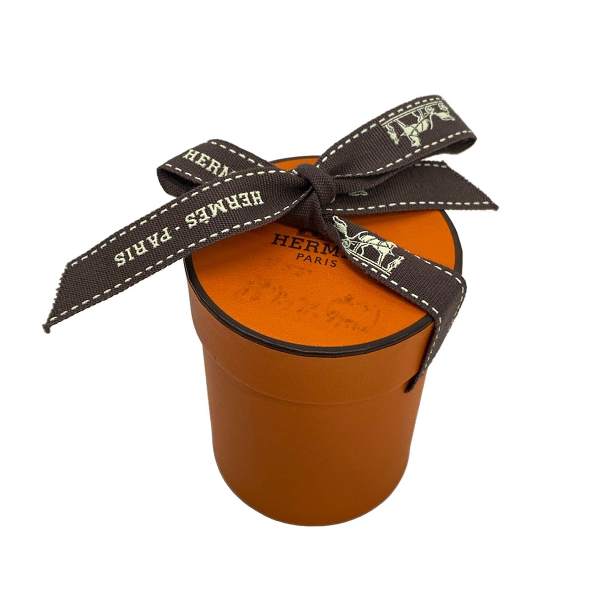 「値段交渉可」超美品！エルメス HERMES　ETRIERS　スカーフ　付属品 HERMES(エルメス) スカーフ美品 ツイリー ライトグレー×オレンジ