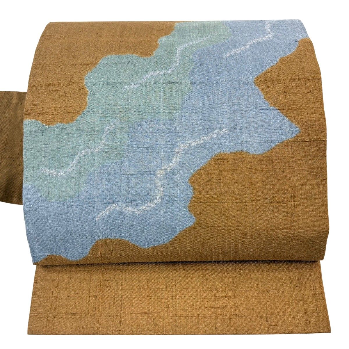 【美品】 名古屋帯 秀品 紬地 道長取り 絞り 茶色 正絹 【中古】 8,496円