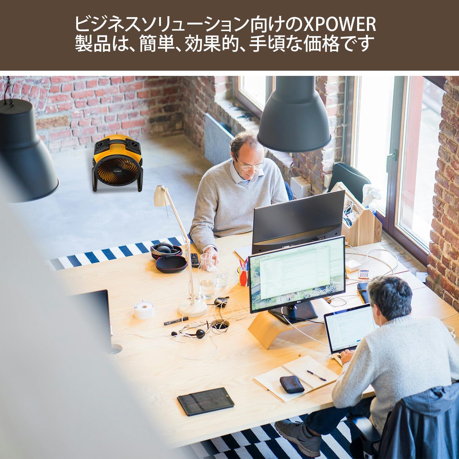 XPOWER FC-100 Pro 内蔵密閉型モーター 多目的空気循環ブロワー エアフロアファン 軸流ファン イエロー