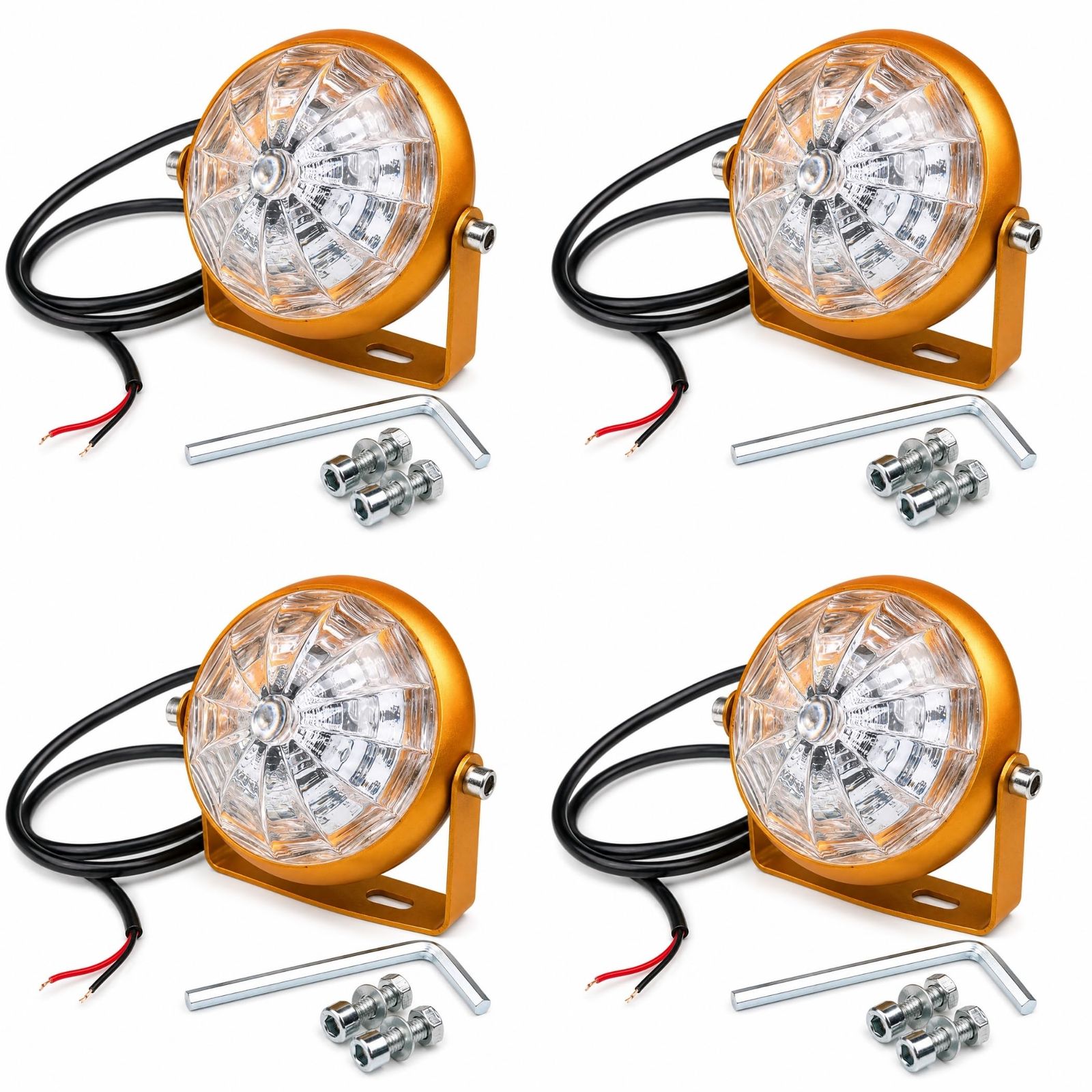 Lezalic RGB LED アンダーライト 地面照射 12V 24V 防水 ストロボ レインボー 車 バイク トラック 汎用 (4個) [4個]
