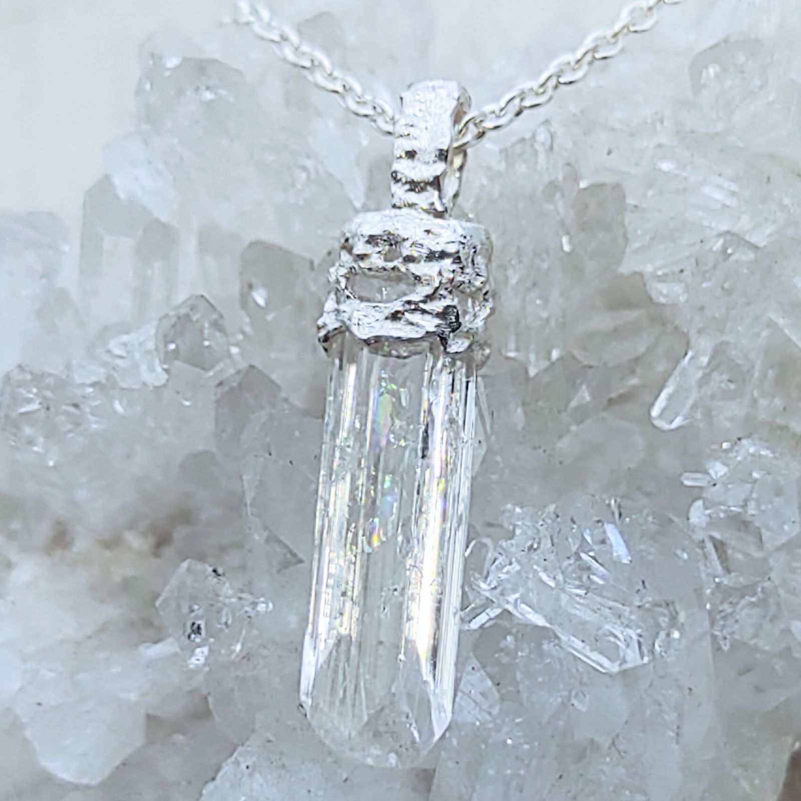 鉱物の表情＊Danburite 925 lace pendant 8,470円