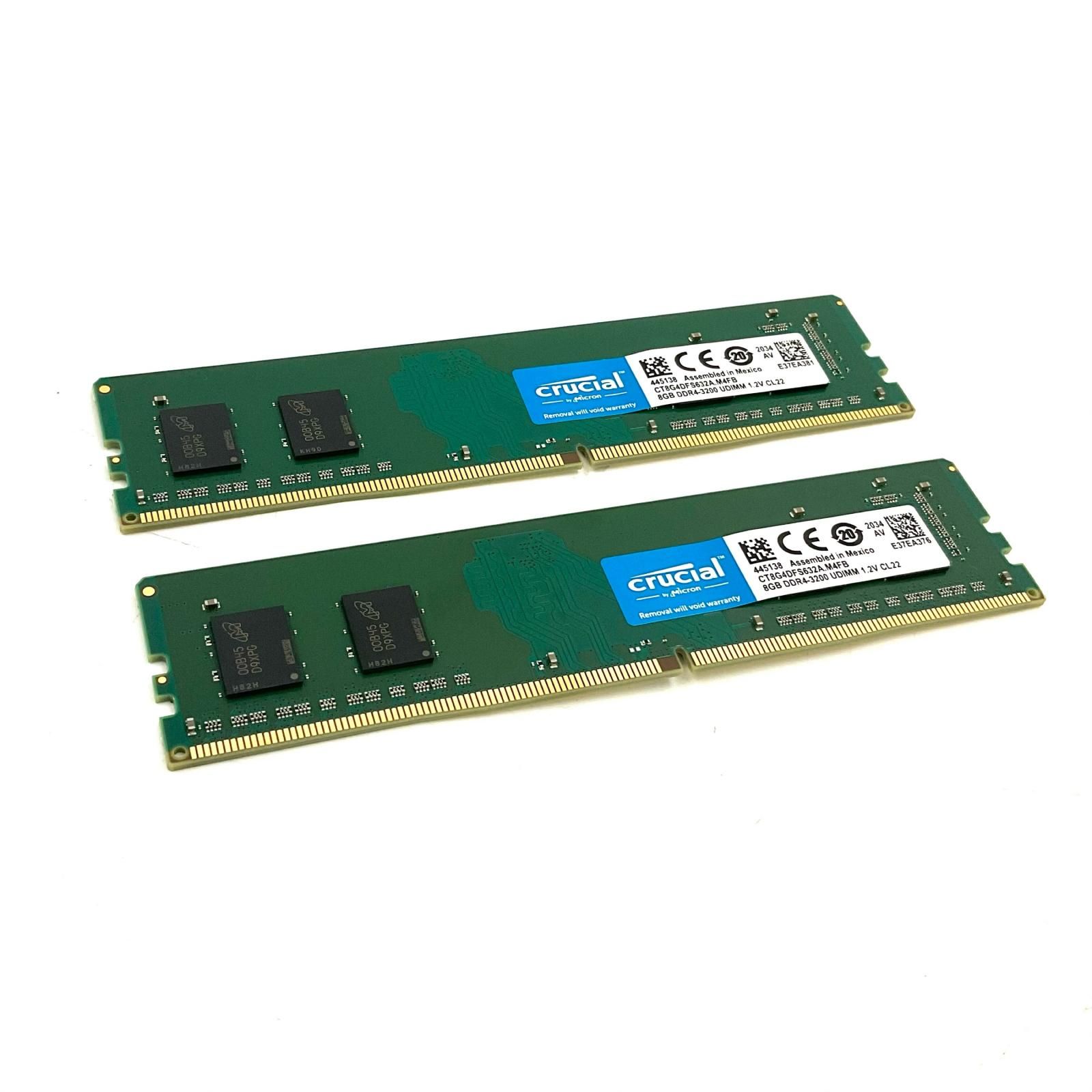 全額返金保証】【最速発送】crucial メモリ DDR4 PC4-25600 8GBX2枚組