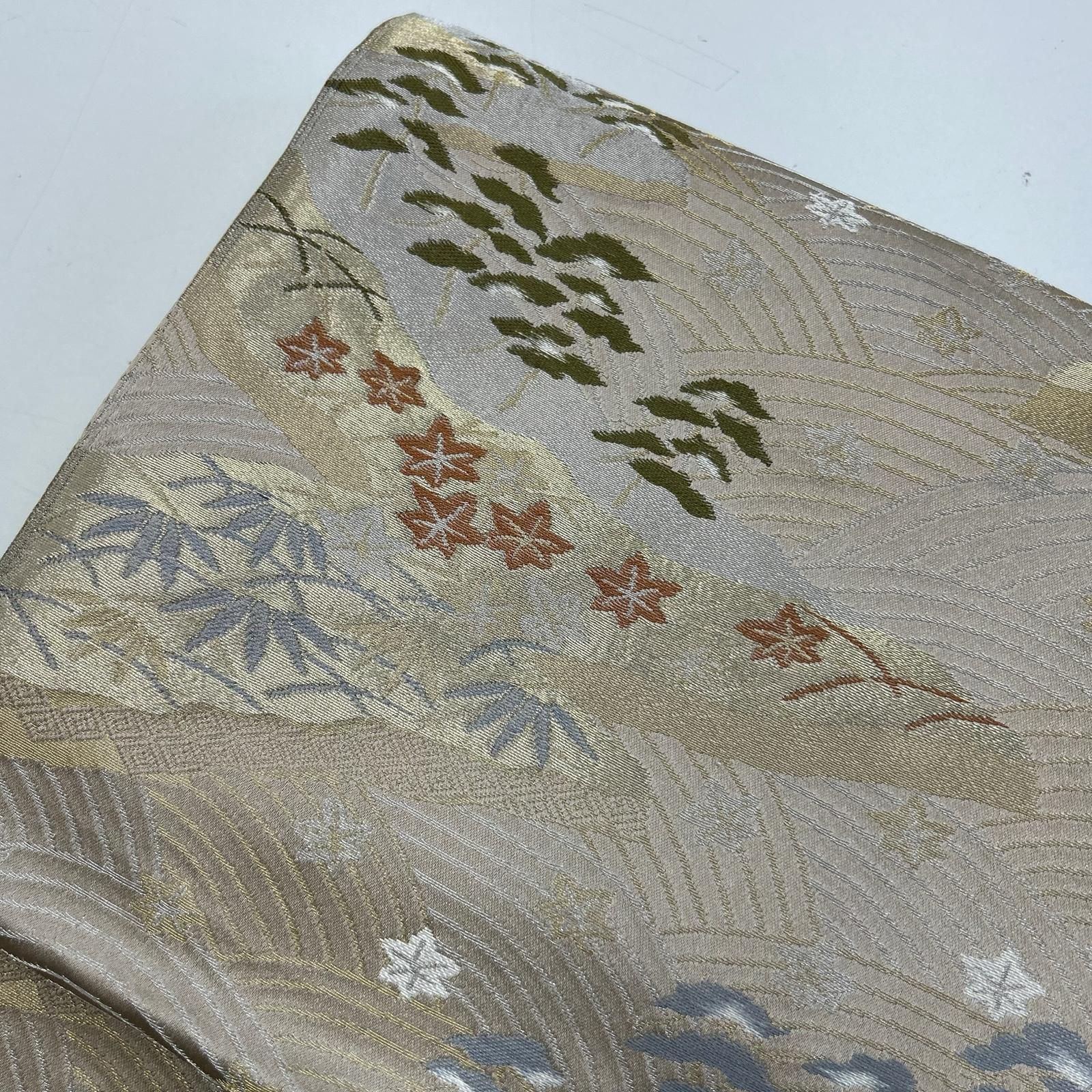袋帯 化繊 上品な加工 荒波 松に花 六通 MA-4635 - メルカリ