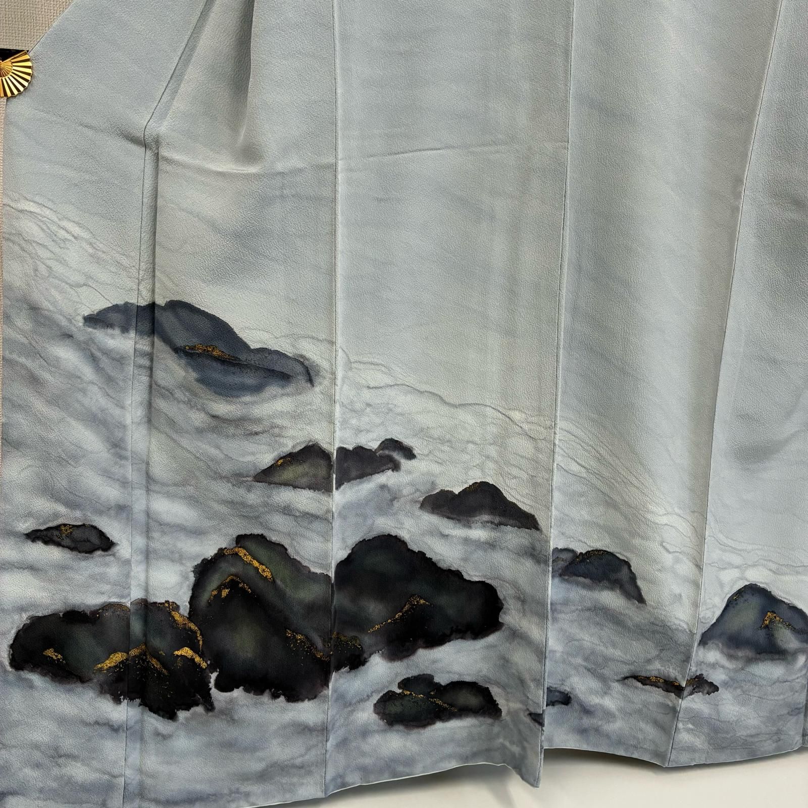付け下げ 裄65 作家物 縮緬 雲 粋な染め 紋なし 袷 着物 MK-4768 22,350円