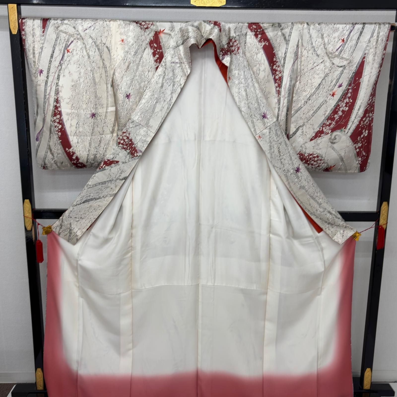 小紋 裄67 華やかな花柄の染め 正絹 着物 MK-4393 - メルカリ