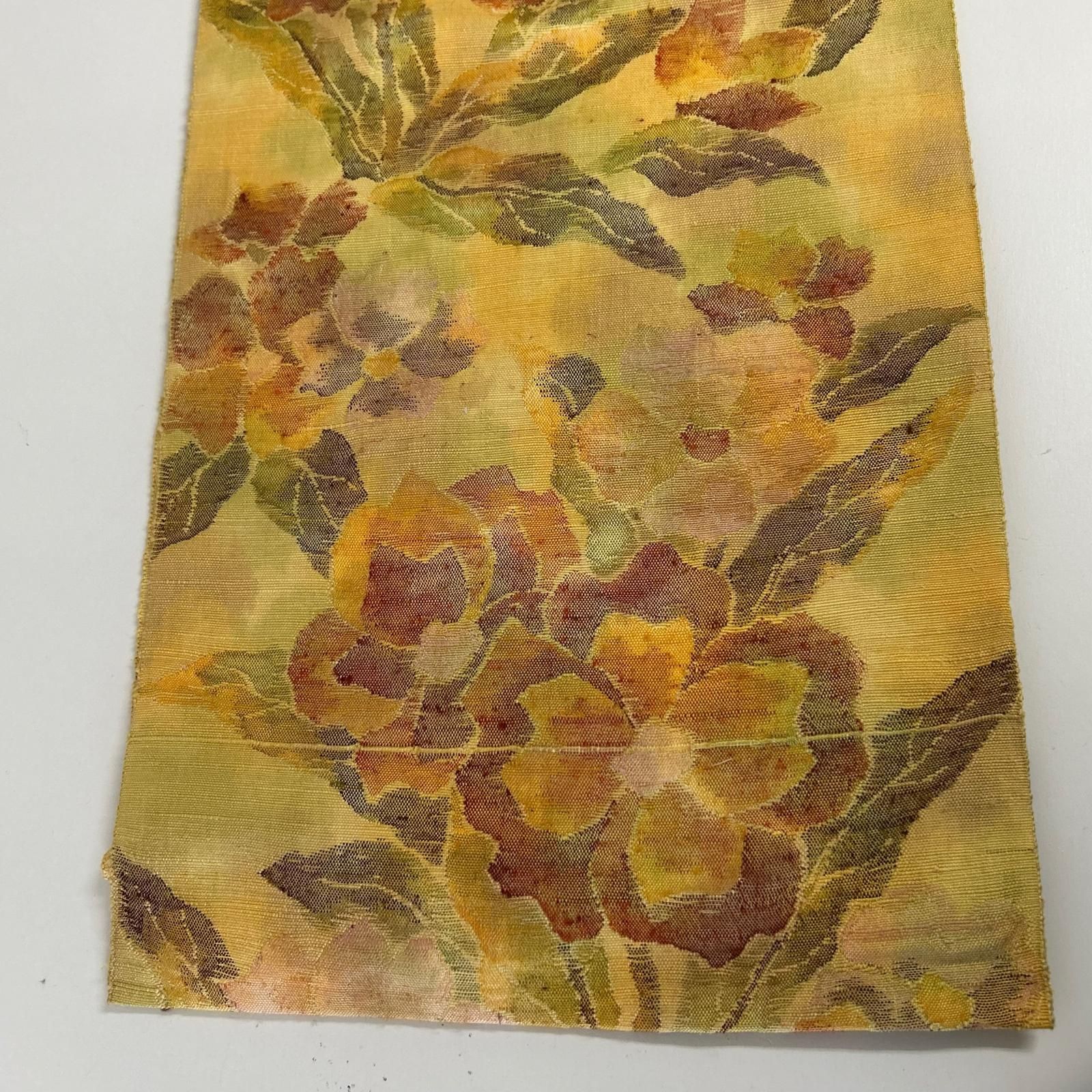 名古屋帯 正絹 真綿紬 織柄の花草 八寸 MA-5192 - メルカリ