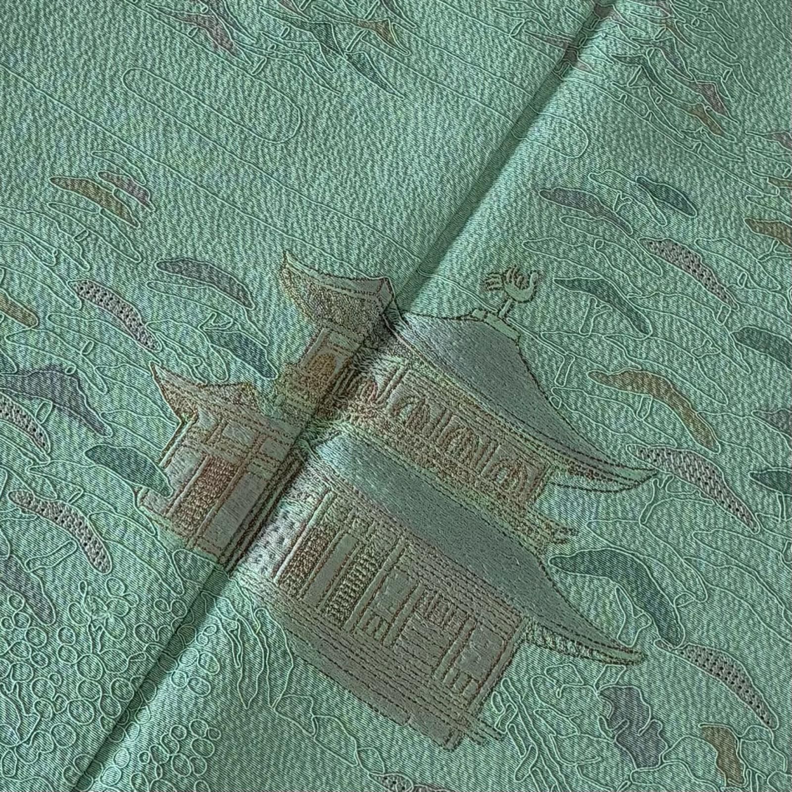汕頭刺繍 付け下げ 正絹 縮緬 美しい加工 紋なし 着物 MK-6016