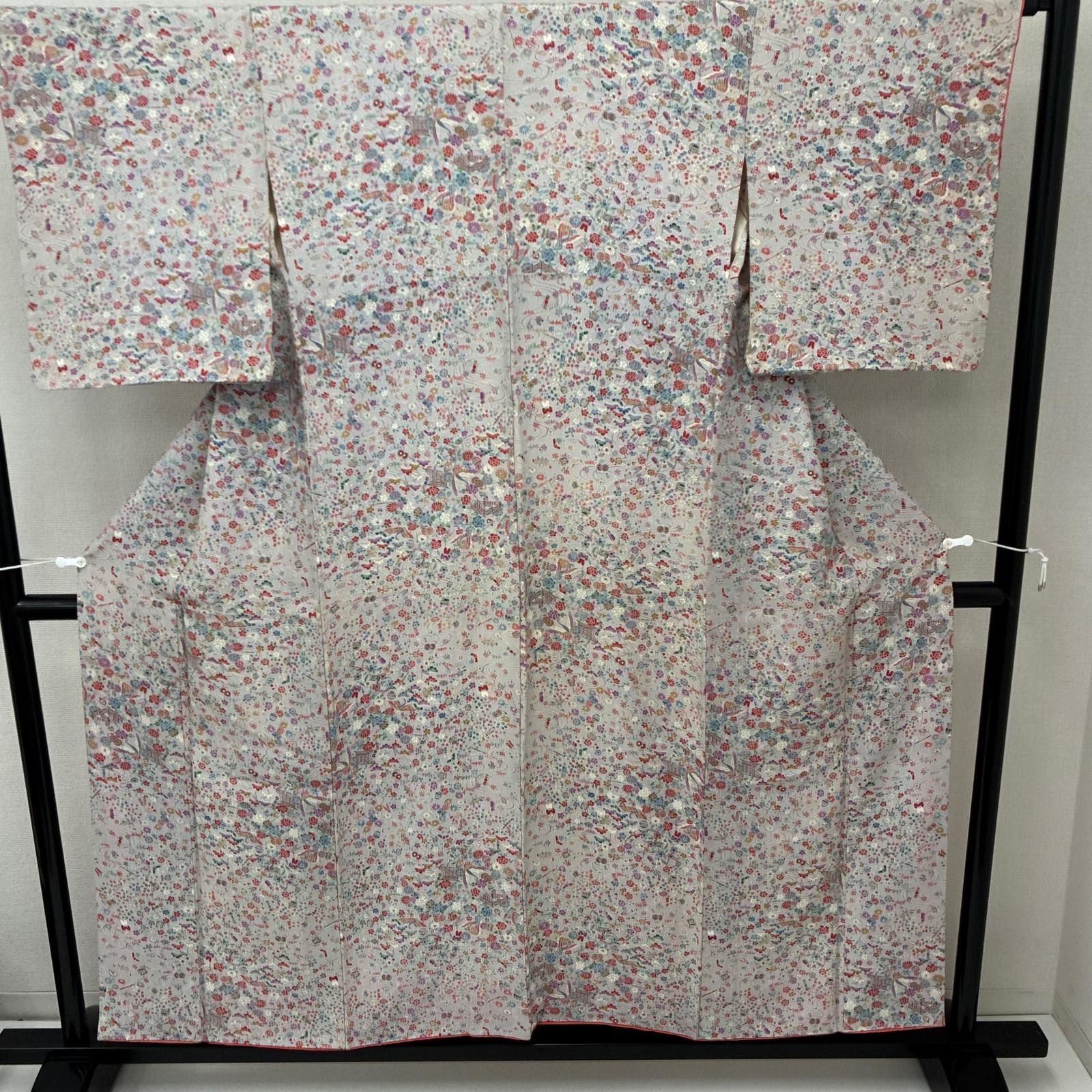 小紋 正絹 型染め 美しい花柄 袷 着物 MK-6142 - メルカリ