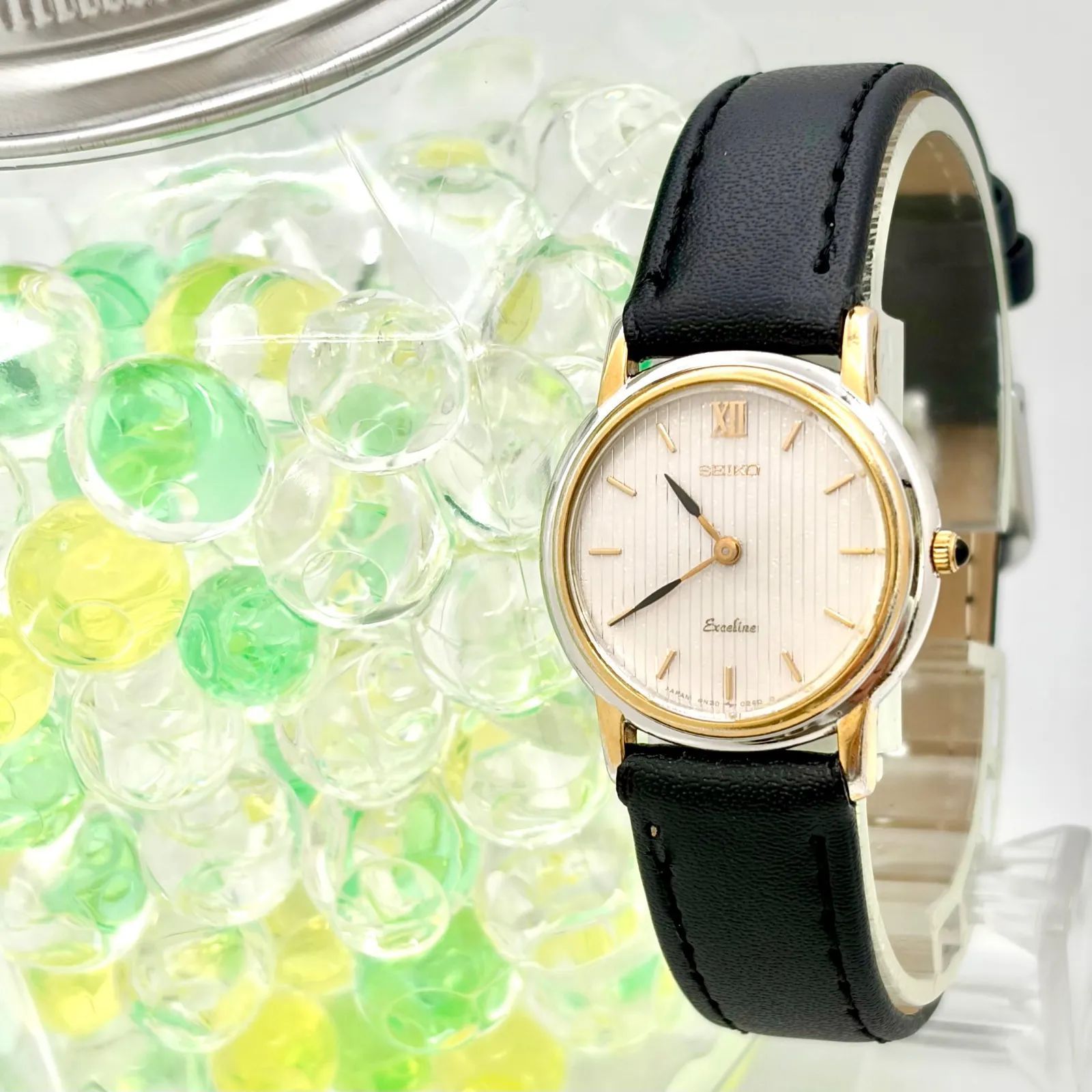 【新品電池】SEIKO セイコー Exceline エクセリーヌ レディース 腕時計 4N20-0092 120228 新品ベルト