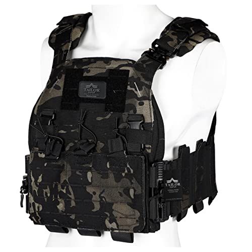 ★新品★[TAILOR JAPAN] タクティカルベスト サバゲー ベスト プレートキャリア クイックリリース 特殊部隊 SWAT 防弾チョッキ フリーサイズ 1000Dナイロン製 プラウドシリーズ プレミアムモデル (ブラックマルチカム) f0cb5c28