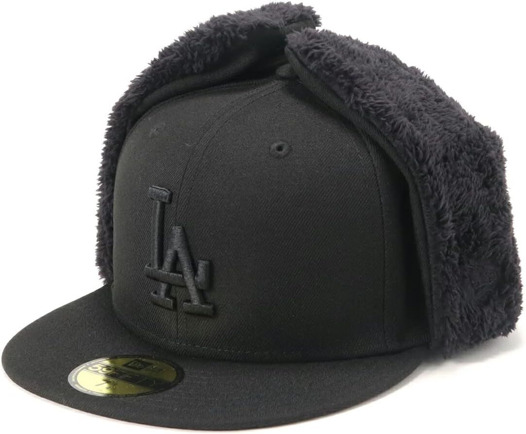 NEWERA ニューエラ 59FIFTY ドッグイヤー キャップ LAブラック ドジャース ボアミンクフリース ONSPOTZ別注 帽子