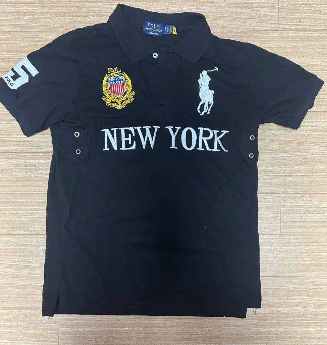 POLO RALPH LAUREN ポロラルフローレン NEW YORK ニューヨーク ビックポニー カラーTシャツ ブラック Sサイズ