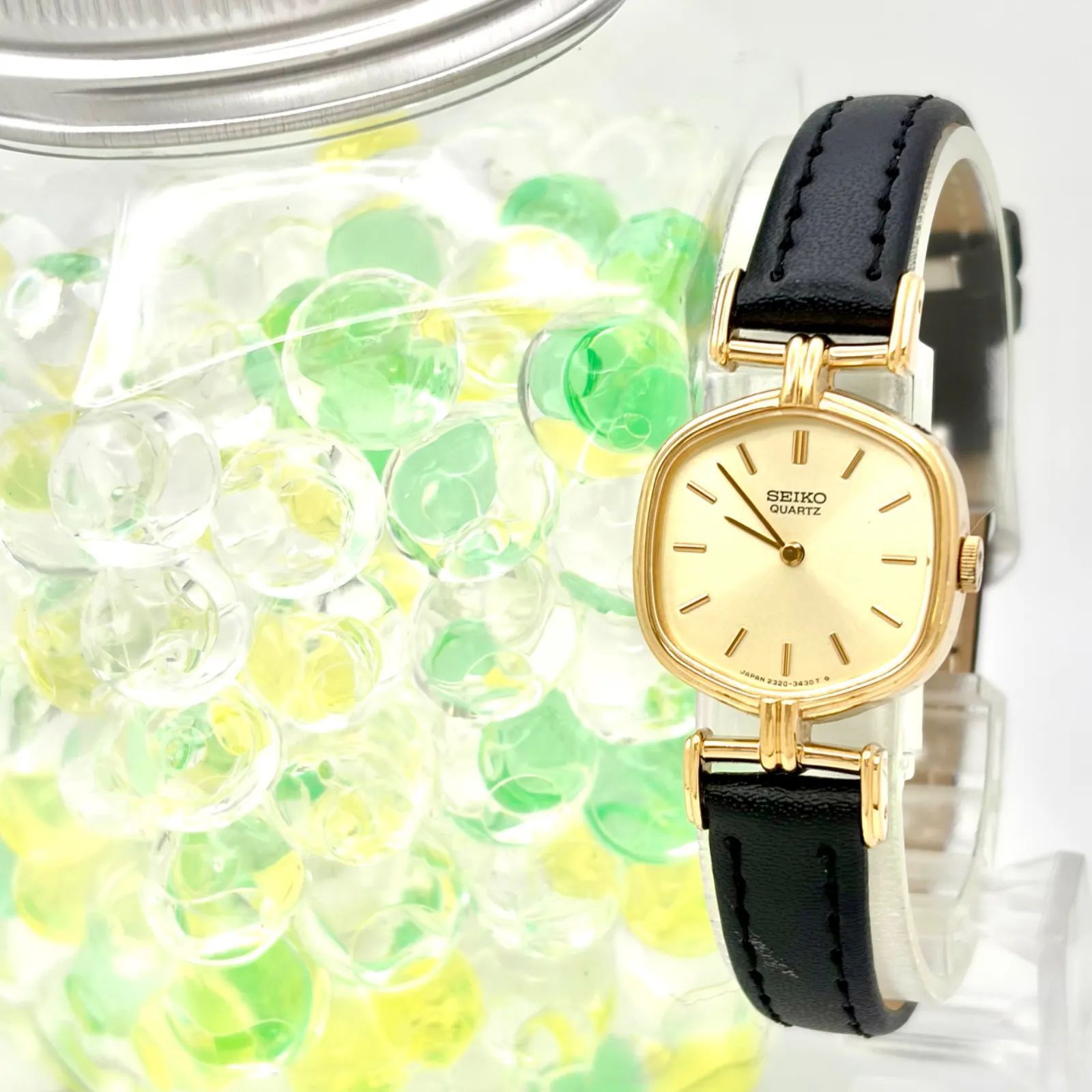 【美品/新品電池】SEIKO セイコー レディース 腕時計 ゴールド 6角形 2320-6700 150389 新品ベルト 6,860円
