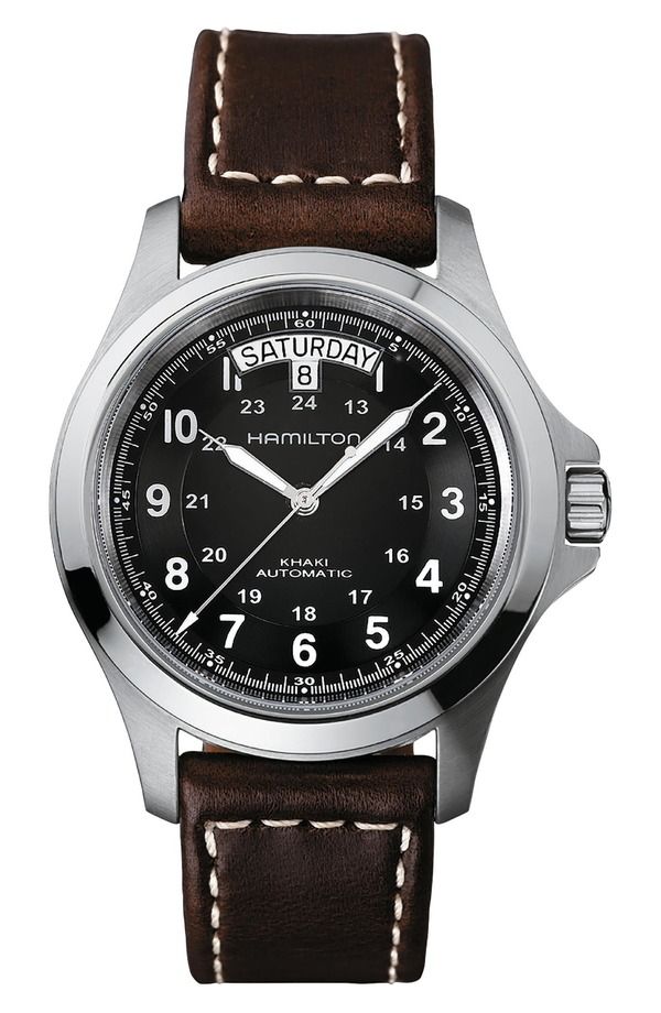 ハミルトン メンズ アクセサリー 腕時計 レザー Hamilton Khaki Field Automatic Leather Strap Watch 40mm BrownBlackSilver ブラ 118,900円