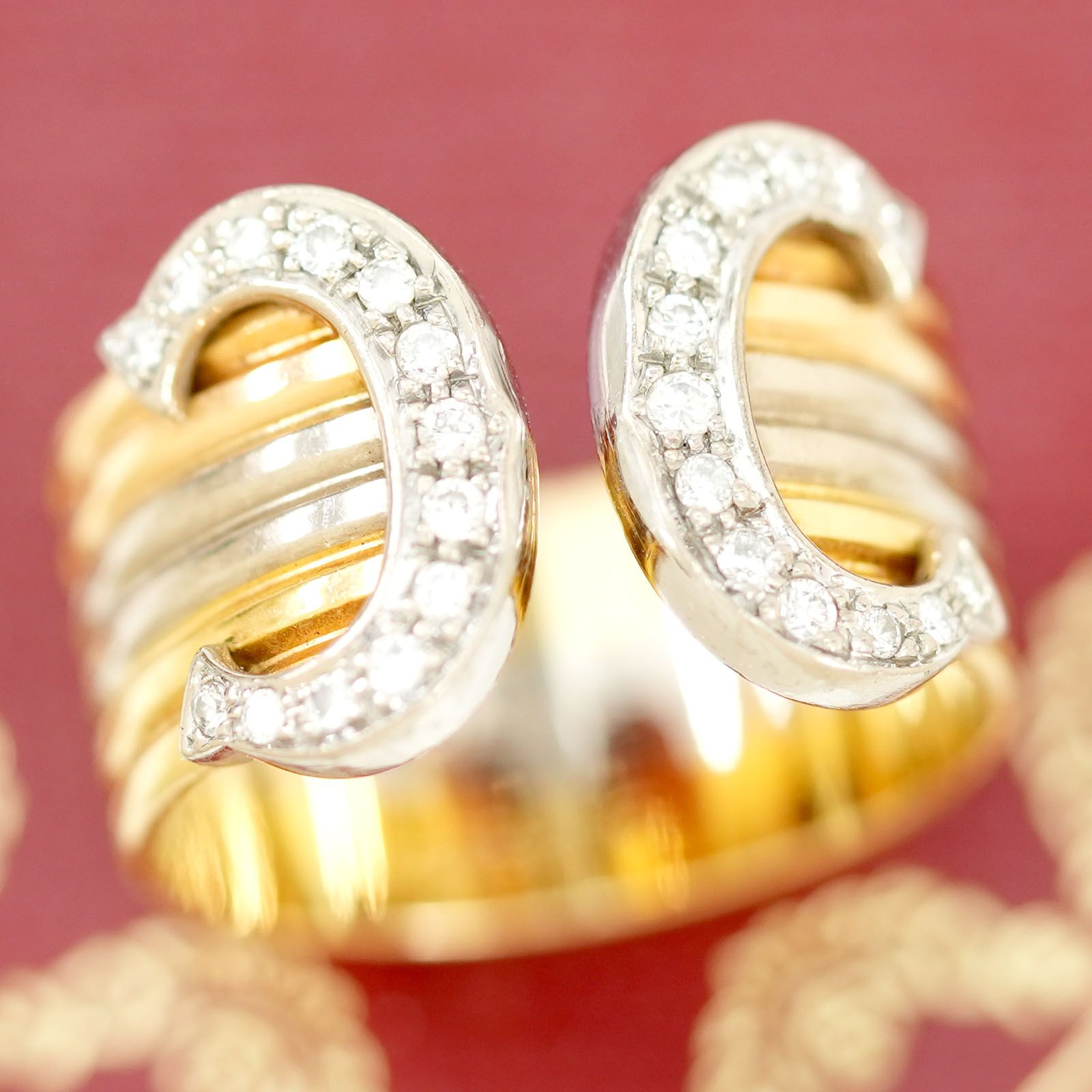 カルティエ Cartier 2C トリニティ ダイヤモンド リング・指輪 K18イエローゴールド アクセサリー 175,100円