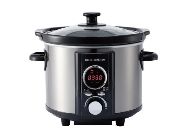 AL COLLE（アルコレ） スロークッカー コトコト煮込みシェフ デリッシュキッチンコラボ ASC-22D 専用レシピ付き 1.7L (シルバー) スロークック 煮込み 低温調理 自動 鍋 調理なべ L レシピブック付属 かんたん 可愛い ff79d235