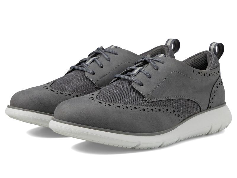 ノンブッシュ メンズ シューズ オックスフォード レース ニット Nunn Bush Stance Knit Wing Tip Oxford Lightweight LaceUp Gray グレー
