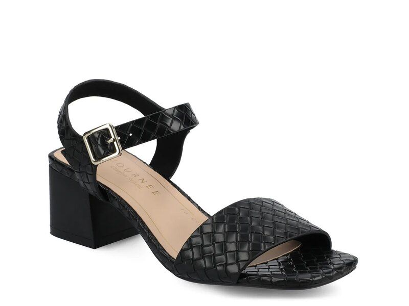 ジャーニー レディース シューズ サンダル Journee Shaina Sandal Black Woven ブラック